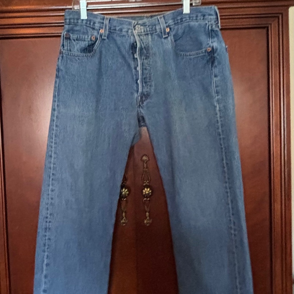 Vintage Levis 501 Jeans Men's 36x36 Blue Denim Straight Fit Button Fly